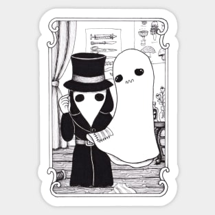 Plague Doctor helping a Ghost Sticker